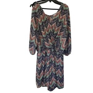 Speechless Paisley Multi-Color Polyester Plunge V-Neck Romper